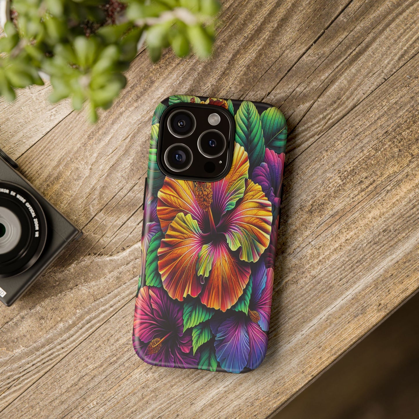 Custom ProtectiveColorful Hibiscus RadianceIphone Case Compatible With Iphone 16 15 14 - Phone Cover
