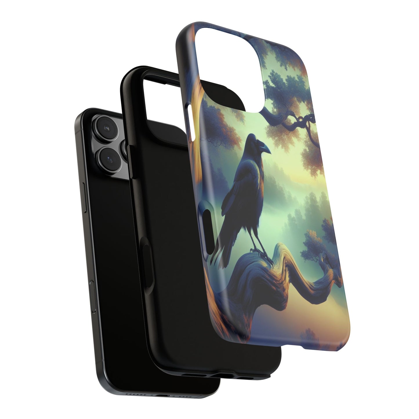 Raven in the Misty Forest - Phone Case