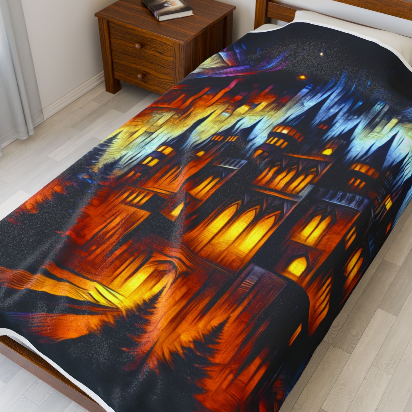 Luminescent Citadel in the Woods - Plush Blanket