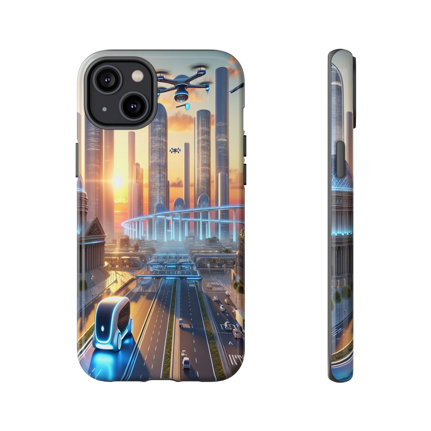 Futuristic Cityscape Unveiled - Phone Case