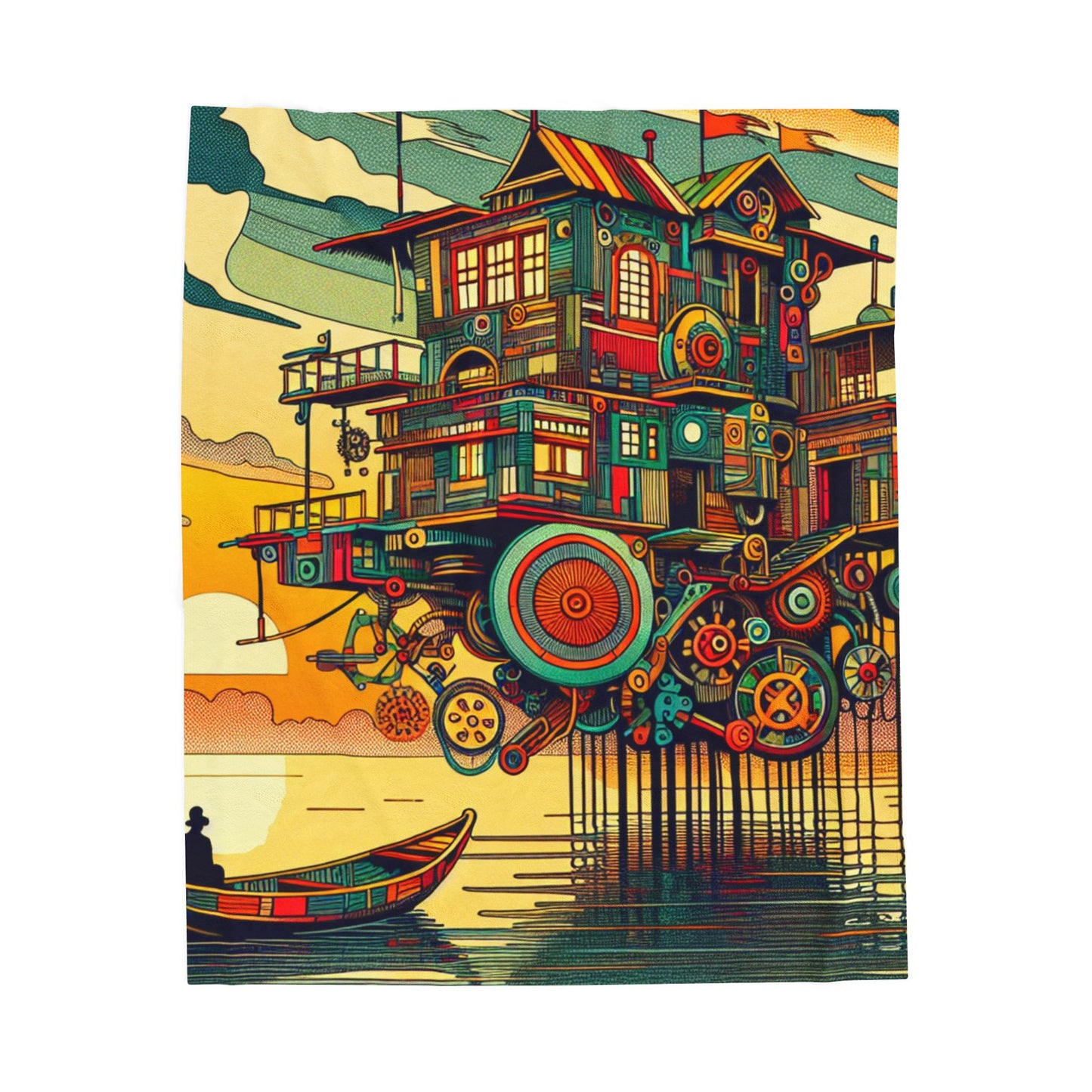 Floating Machine by the Sea - Plush Blanket