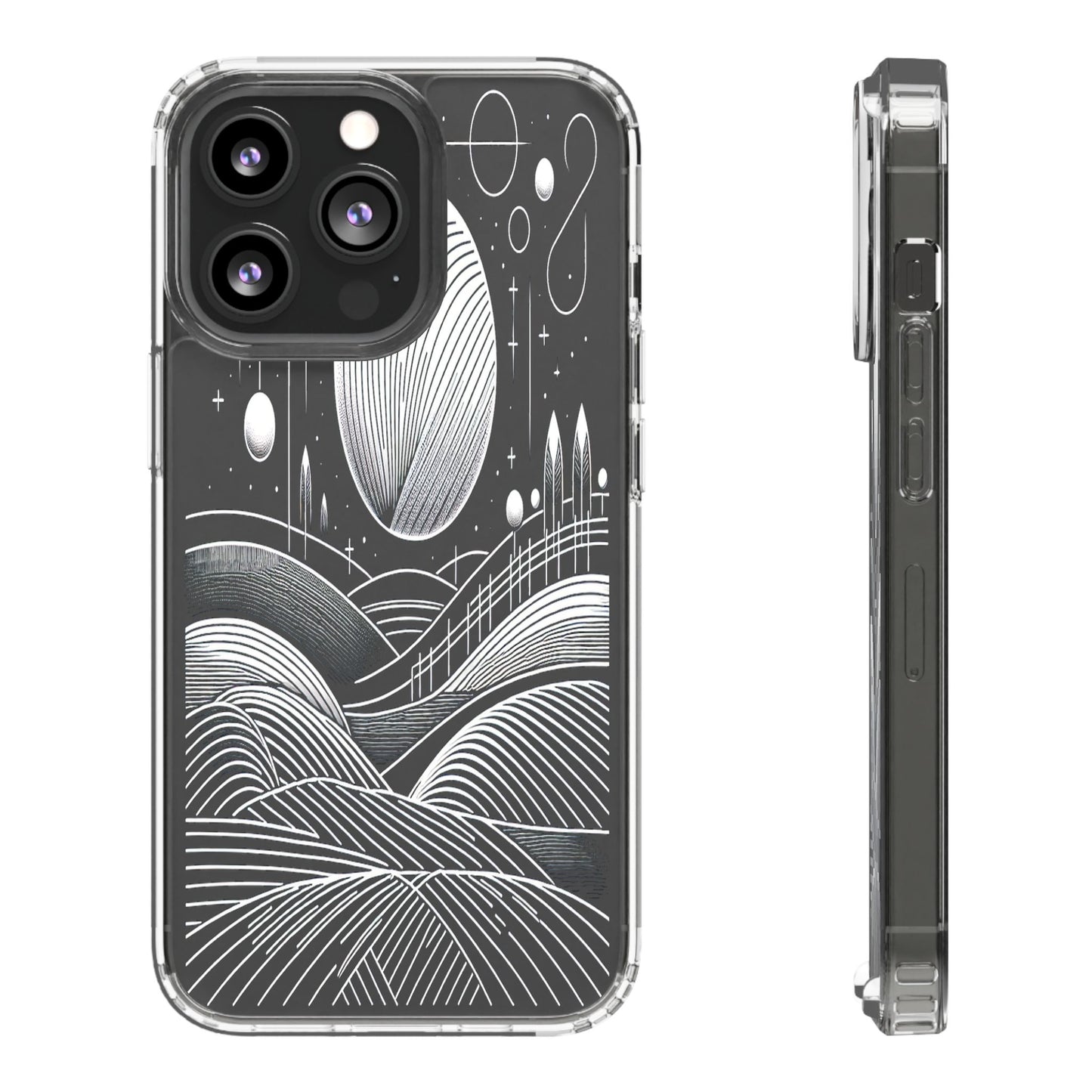 Transparent Lunar Landscapes Iphone Case Compatible With Iphone 16 15 14 - Clear Phone Cover