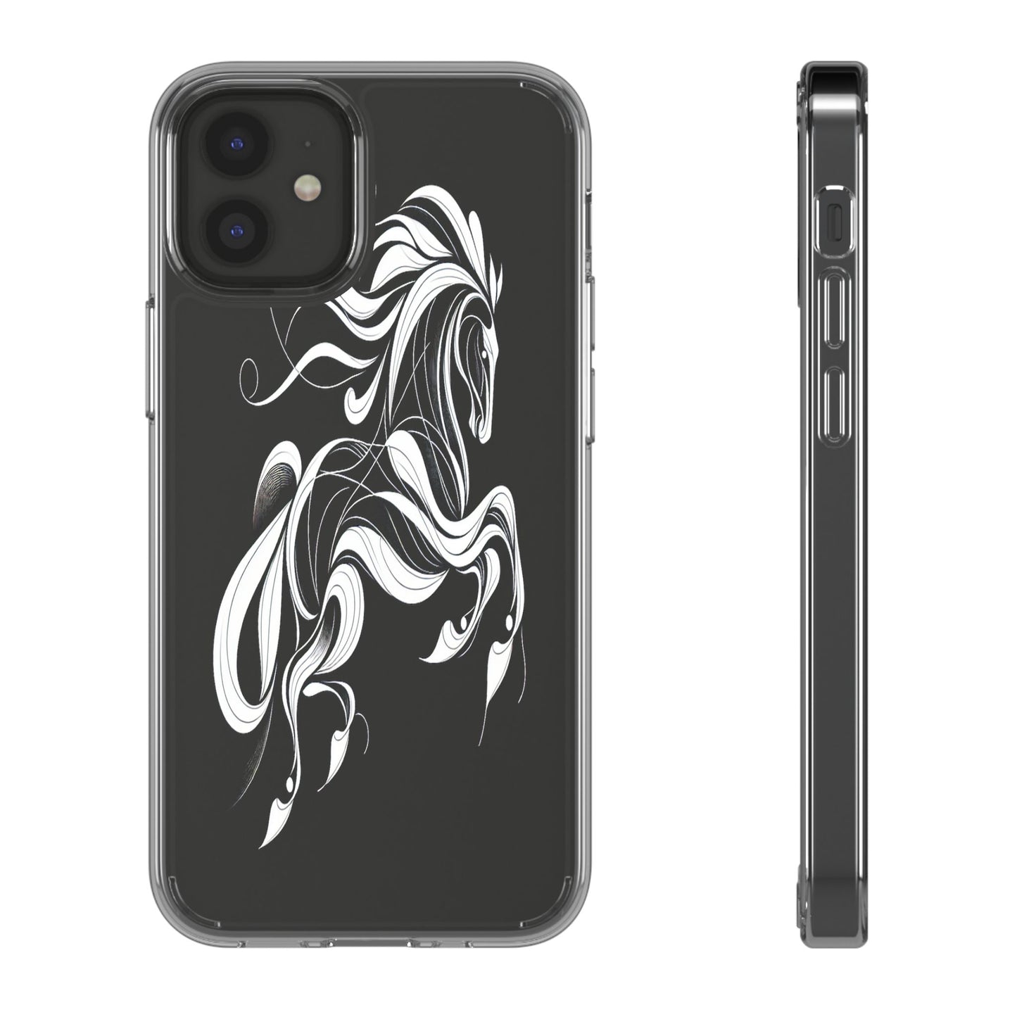 Transparent Galloping Silhouette Iphone Case Compatible With Iphone 16 15 14 - Clear Phone Cover