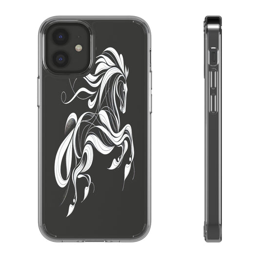 Transparent Galloping Silhouette Iphone Case Compatible With Iphone 16 15 14 - Clear Phone Cover