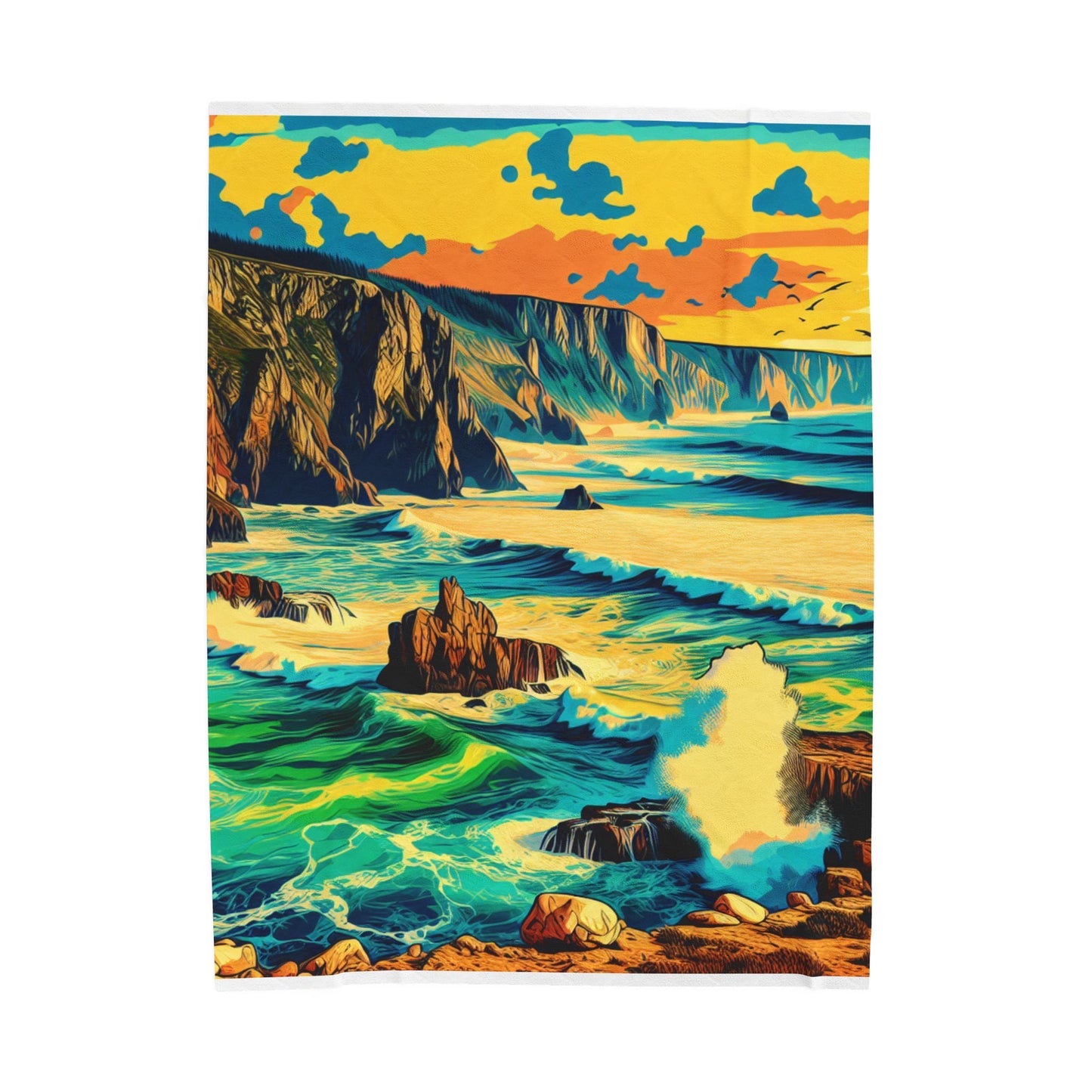 Ocean Cliffs Radiance - Plush Blanket