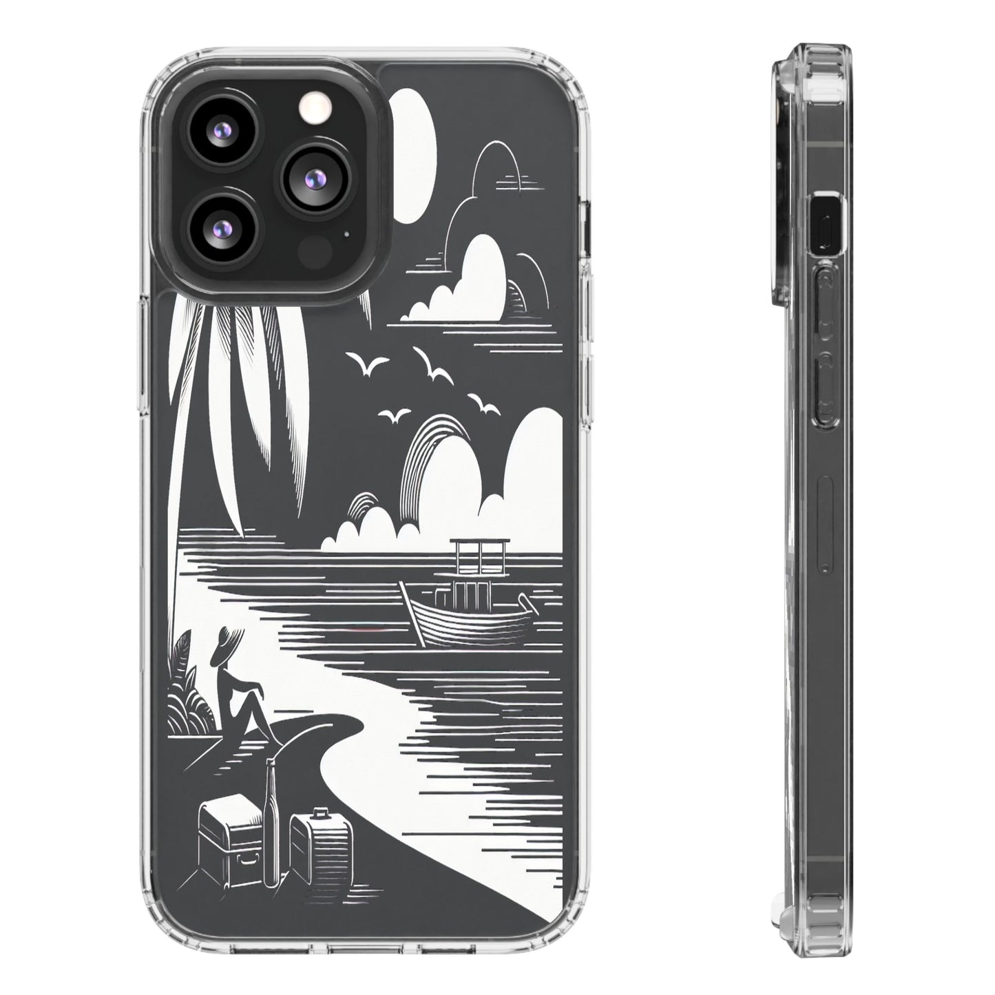 Transparent Journey on the Shore Iphone Case Compatible With Iphone 16 15 14 - Clear Phone Cover