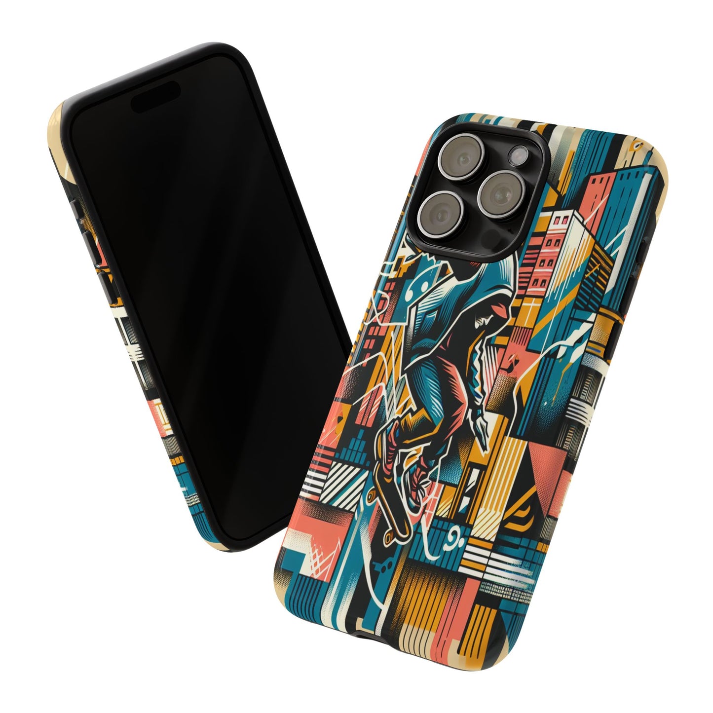 Skater in the Cityscape - Phone Case