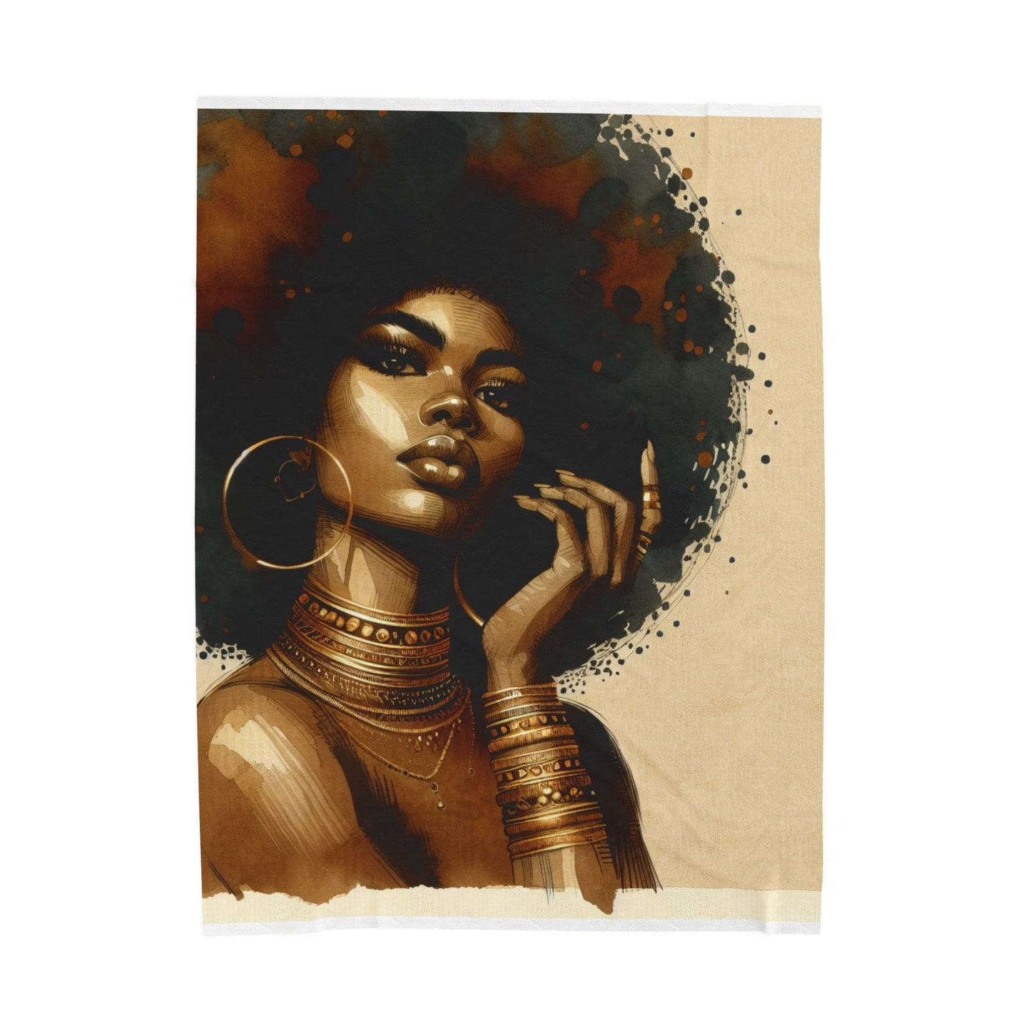 Melanin Majestic Aura - Plush Blanket