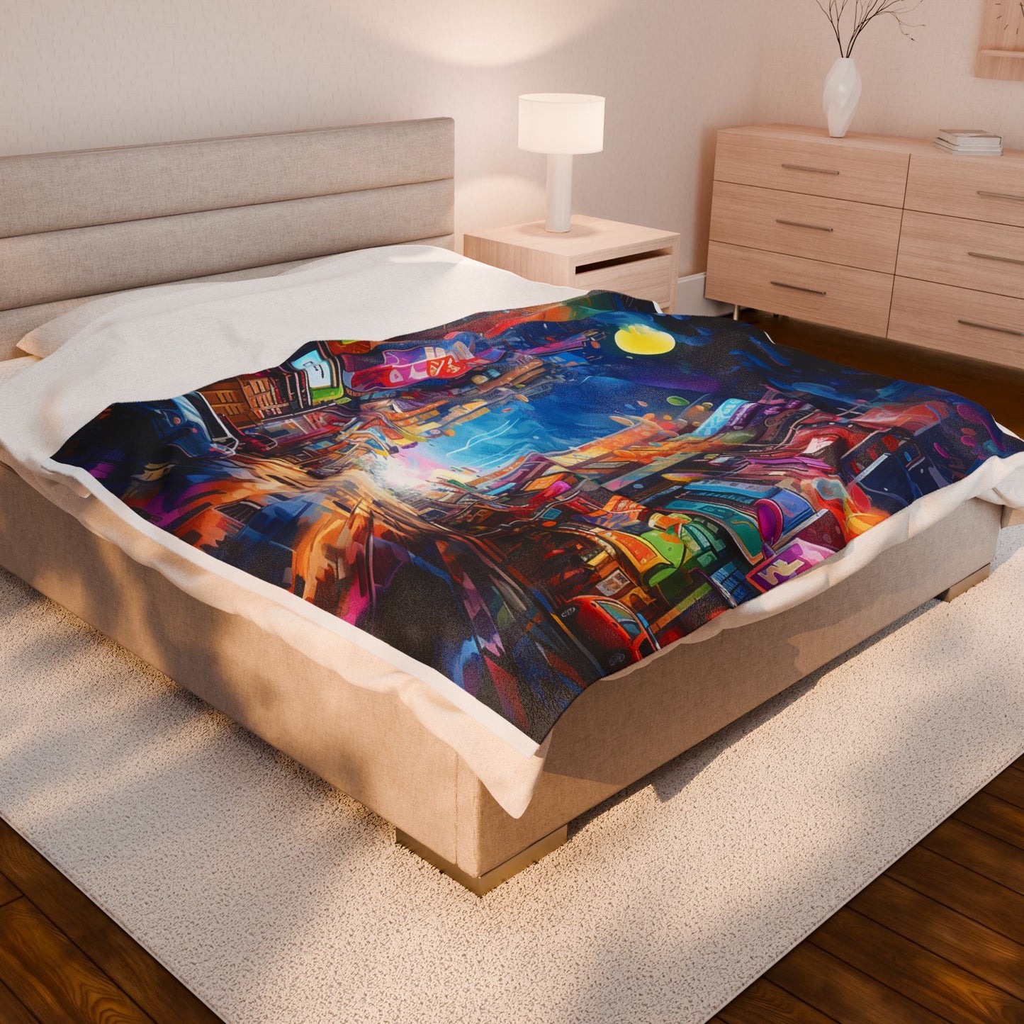 City Pulse at Dusk- Plush Blanket