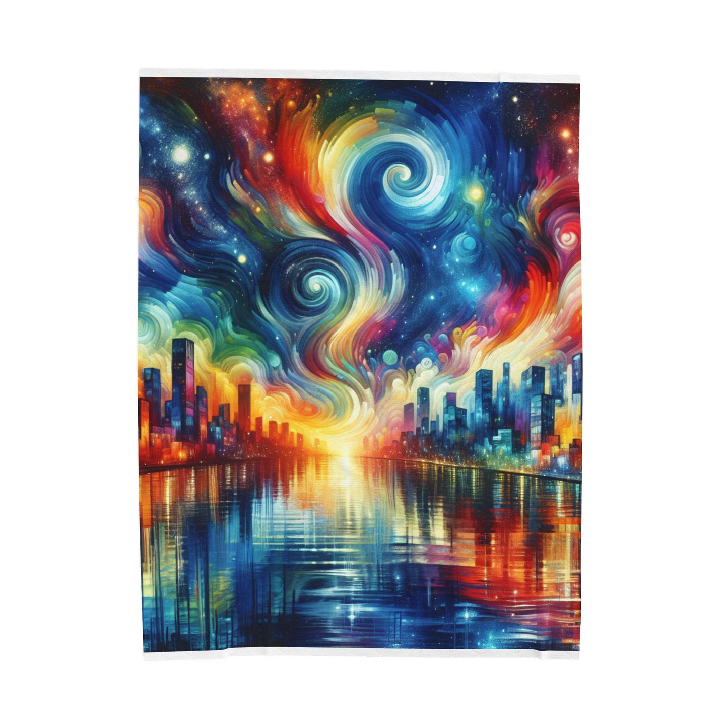 City Skyline Radiance - Plush Blanket
