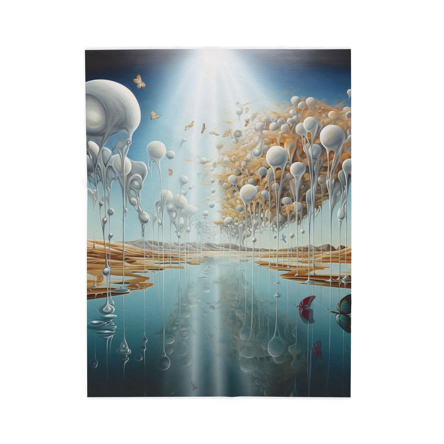 Luminous Fjord of Whimsy- Plush Blanket