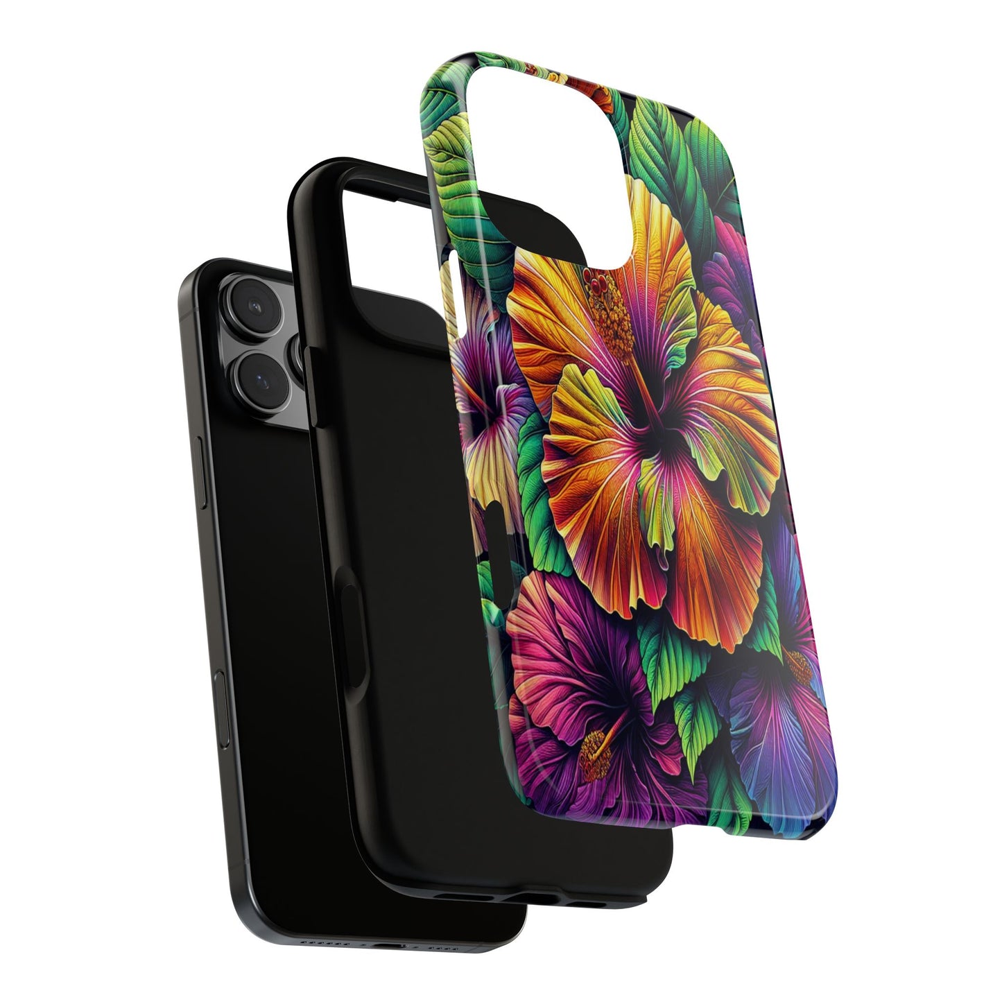 Custom ProtectiveColorful Hibiscus RadianceIphone Case Compatible With Iphone 16 15 14 - Phone Cover