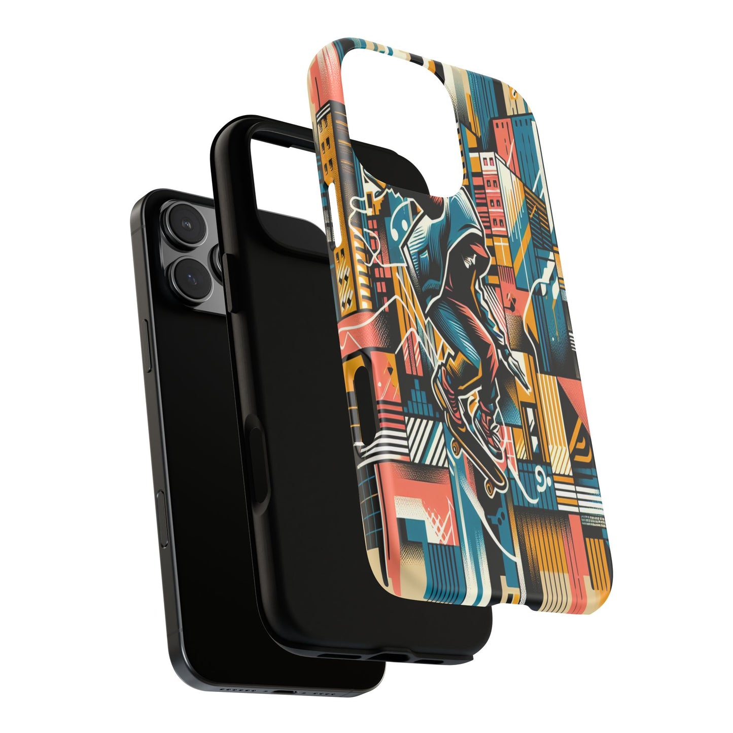 Skater in the Cityscape - Phone Case