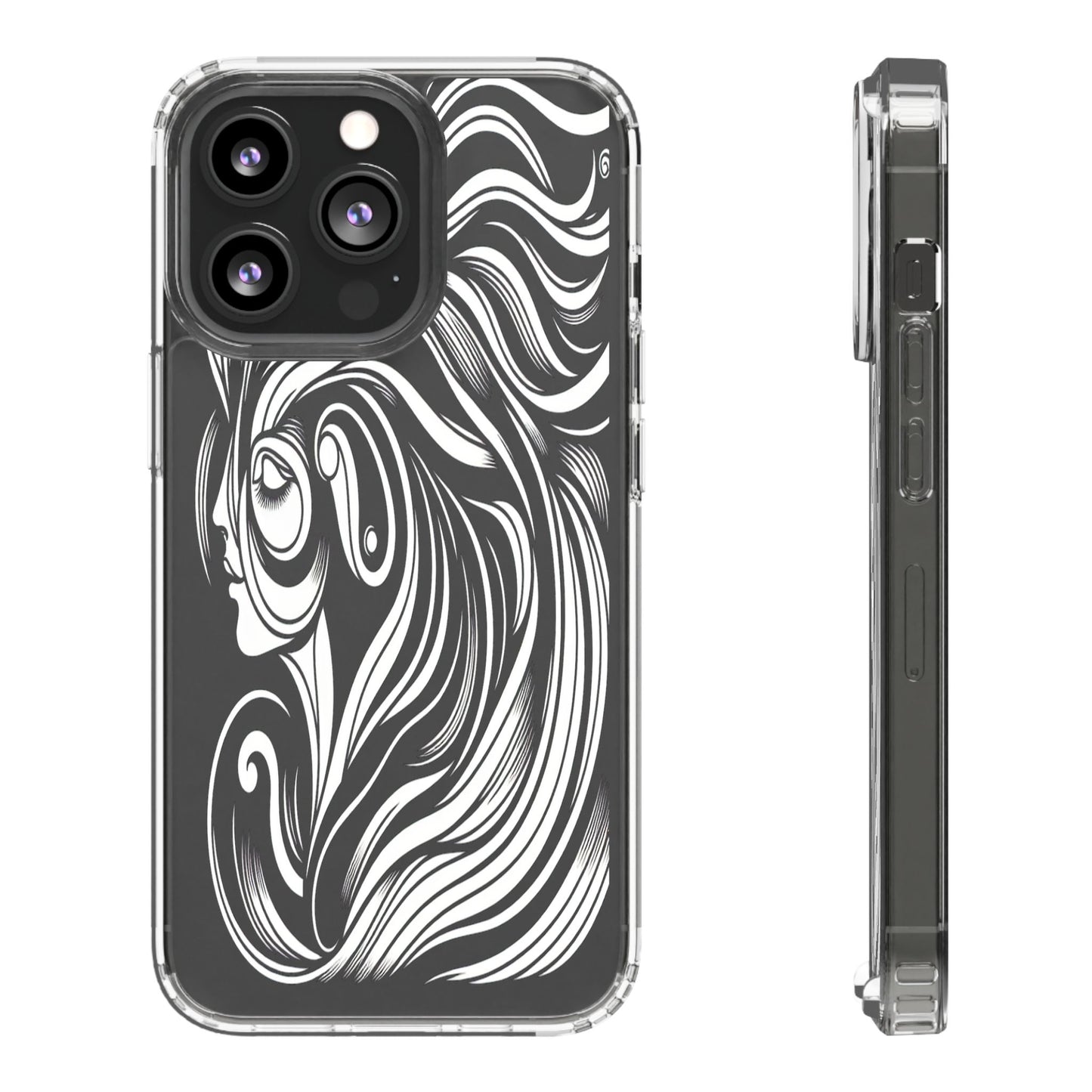 Transparent Flowing Contours Iphone Case Compatible With Iphone 16 15 14 - Clear Phone Cover