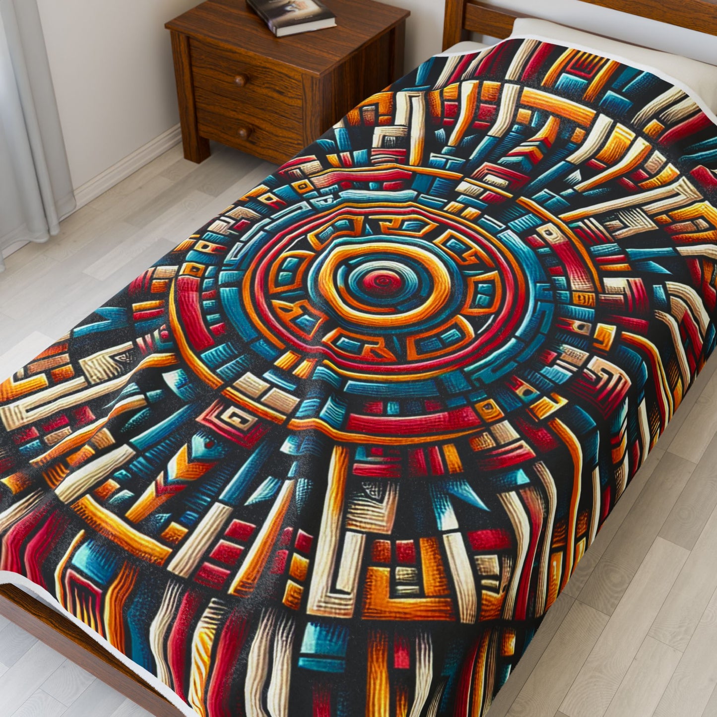 Radiant Mandala of Knowledge - Plush Blanket