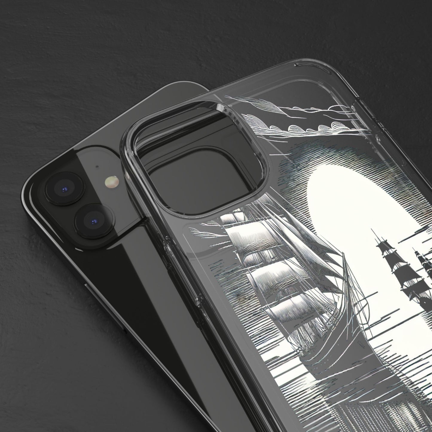 Transparent Sailboats on the Horizon Iphone Case Compatible With Iphone 16 15 14 - Clear Phone Cover