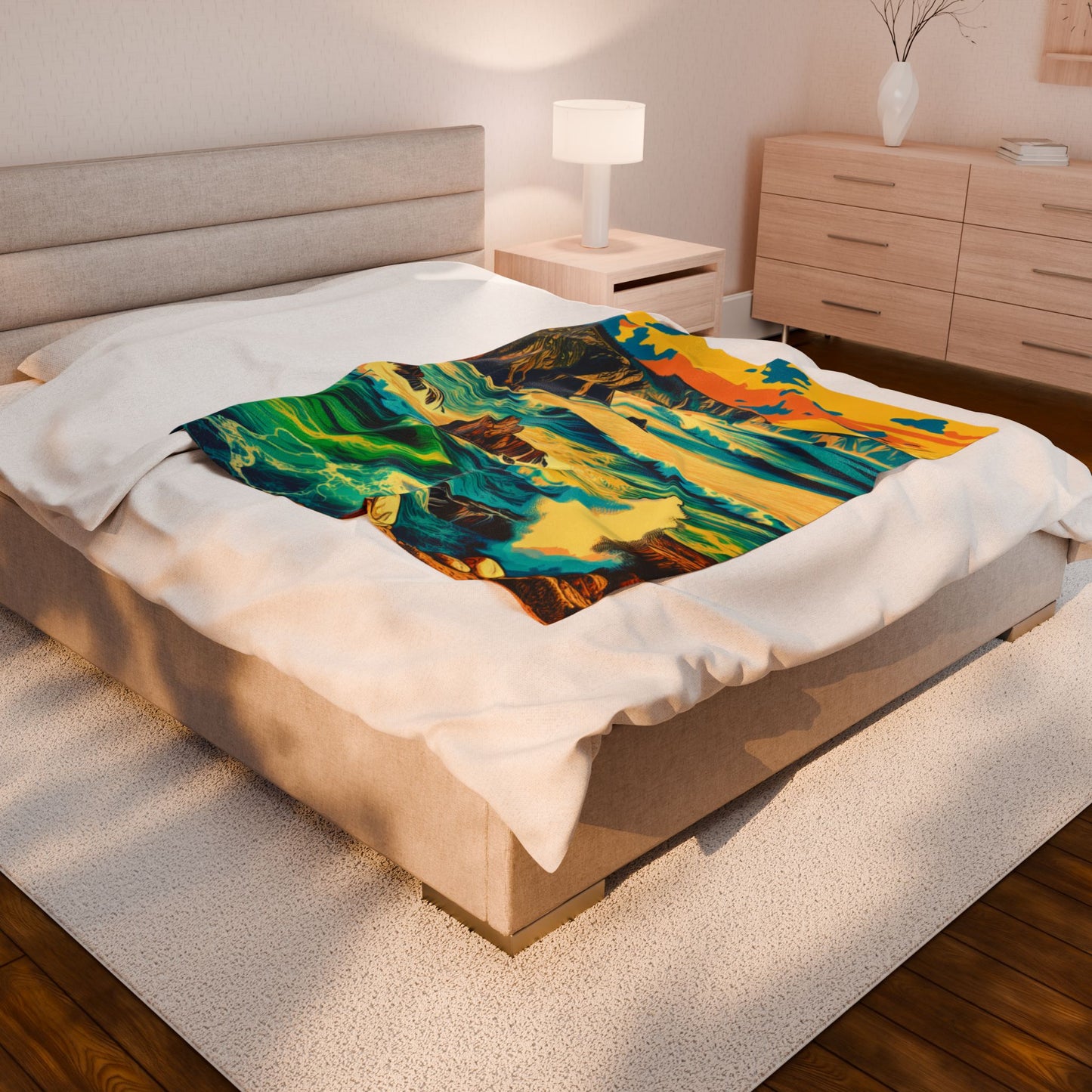 Ocean Cliffs Radiance - Plush Blanket