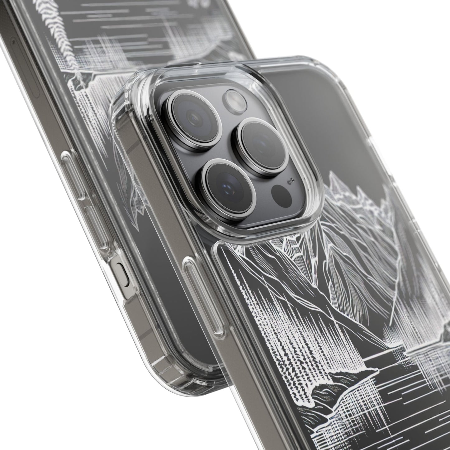 Transparent Majestic Peaks and Flora Iphone Case Compatible With Iphone 16 15 14 - Clear Phone Cover