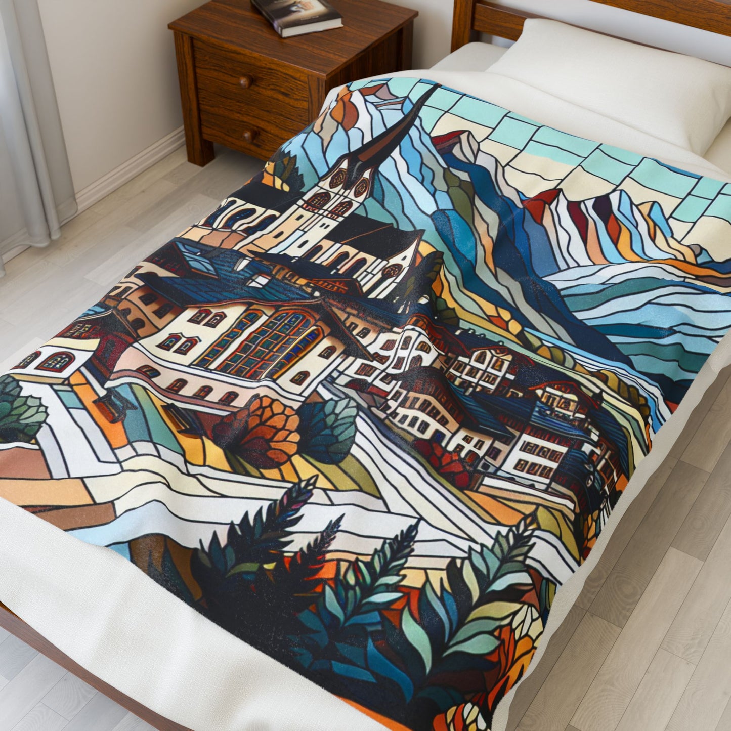 Alpine Mosaic Retreat- Plush Blanket
