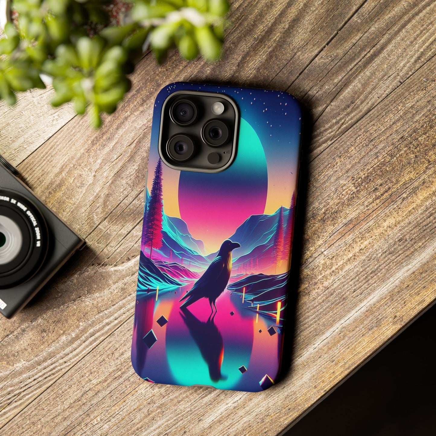 Celestial Horizon with Raven - Phone Case