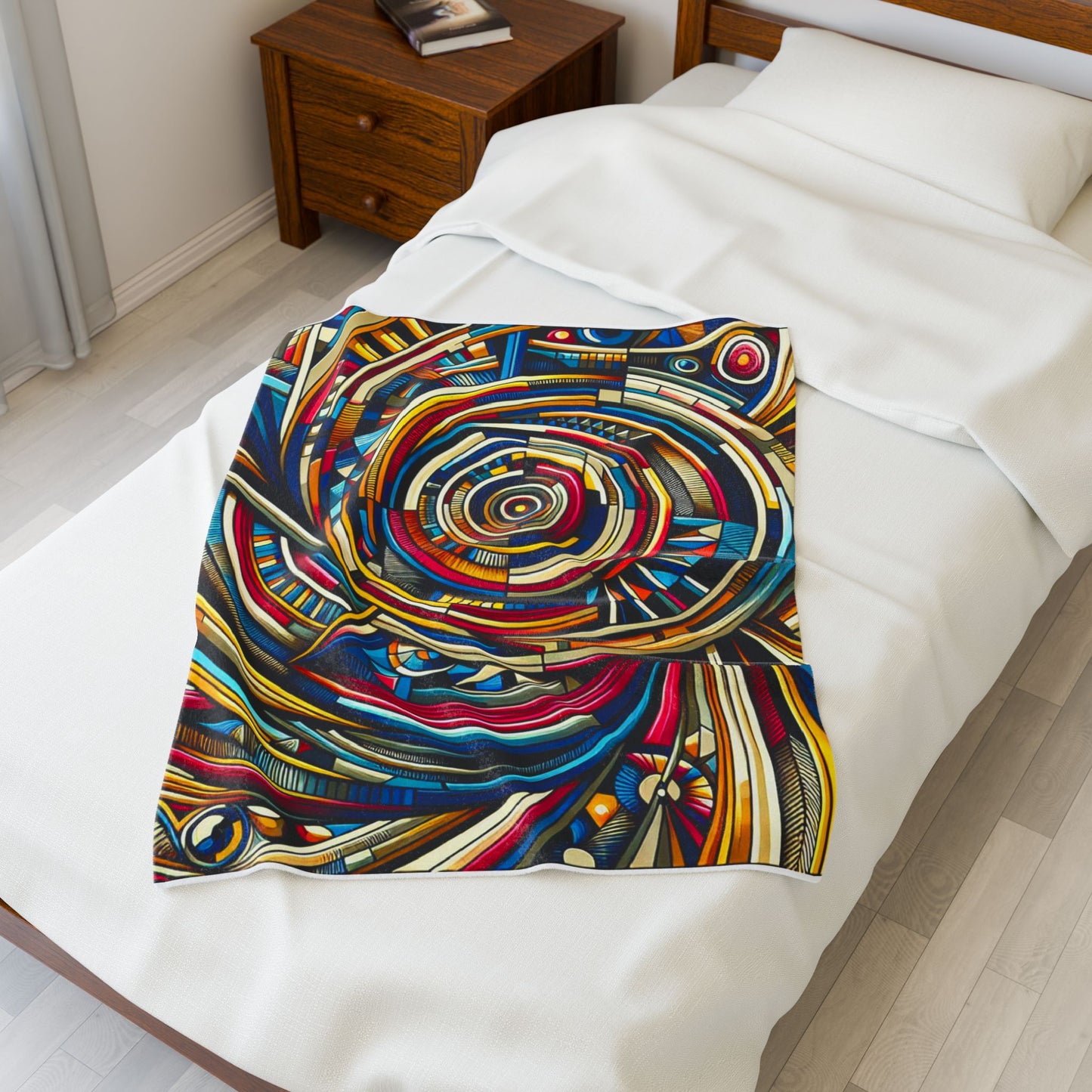 Circular Odyssey in Motion - Plush Blanket