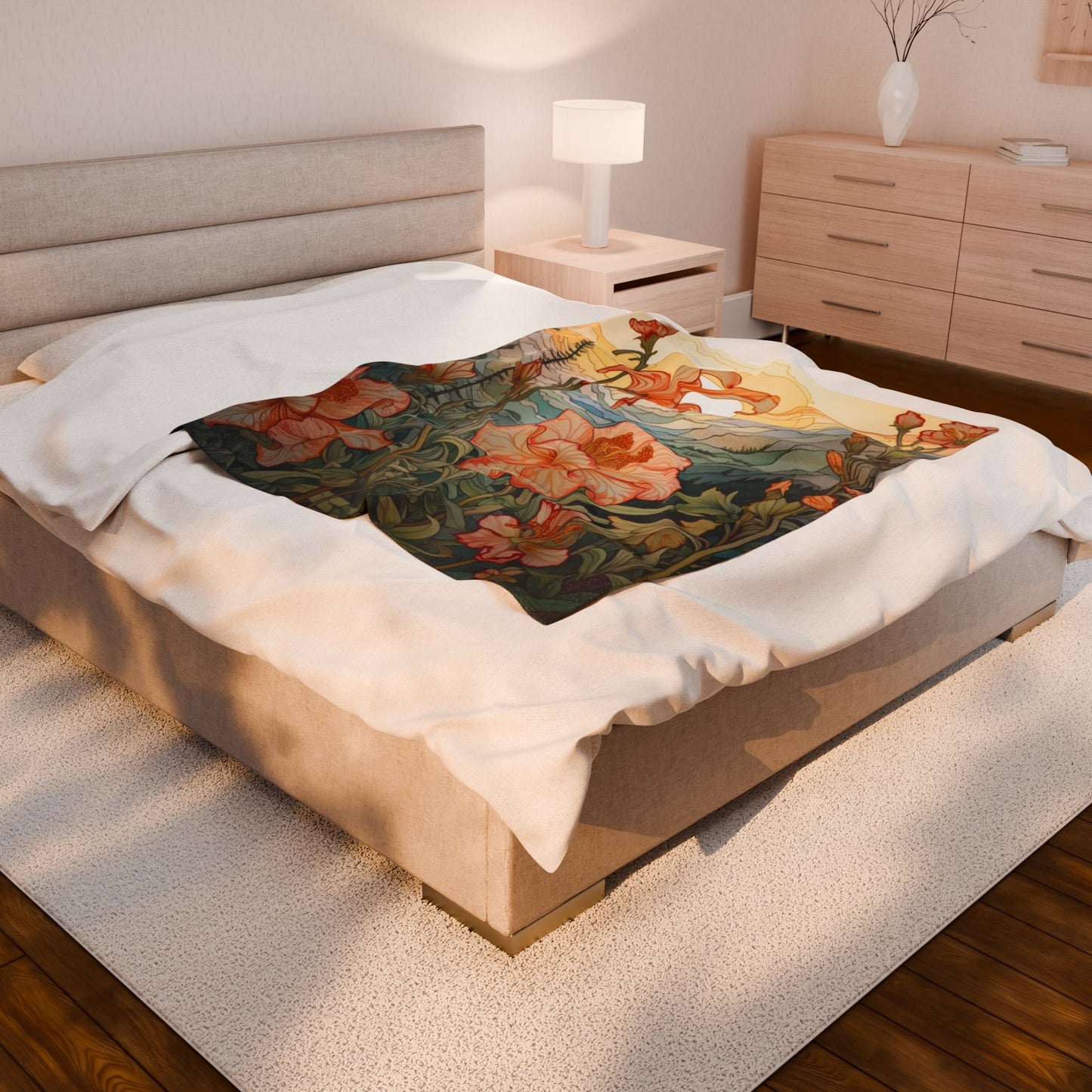 Alpine Garden at Dawn- Plush Blanket