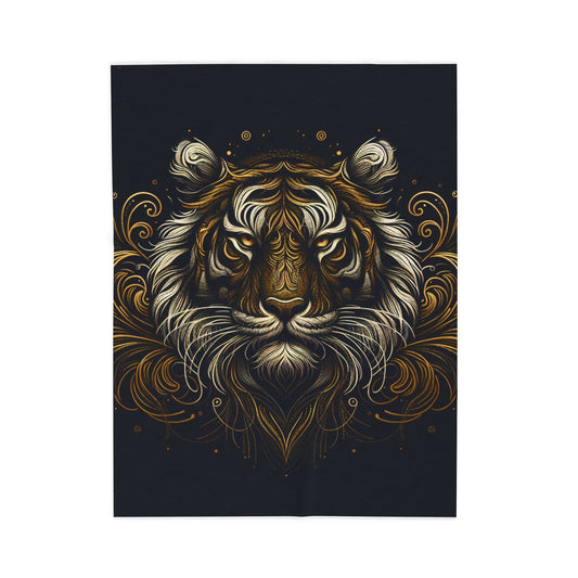 Majestic Feline Fantasy - Plush Blanket