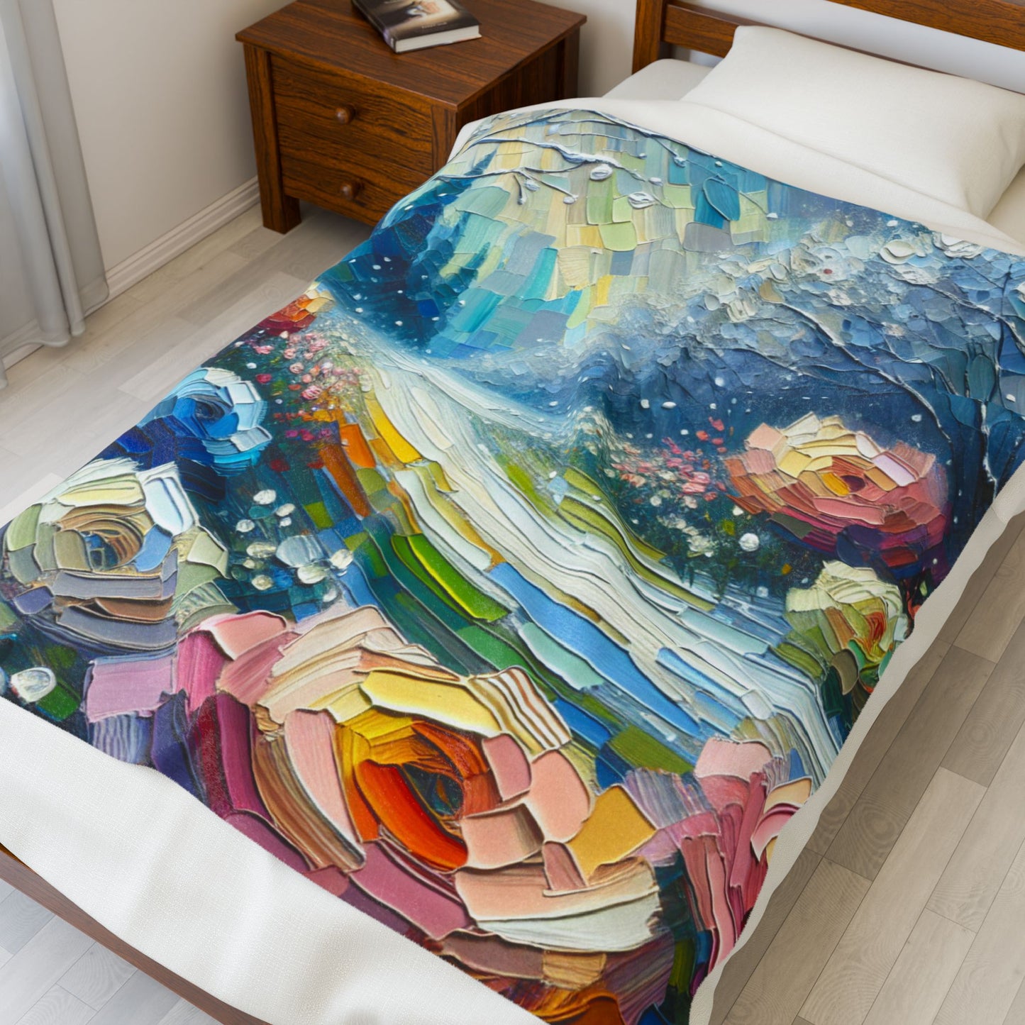 Garden Rainfall Palette- Plush Blanket