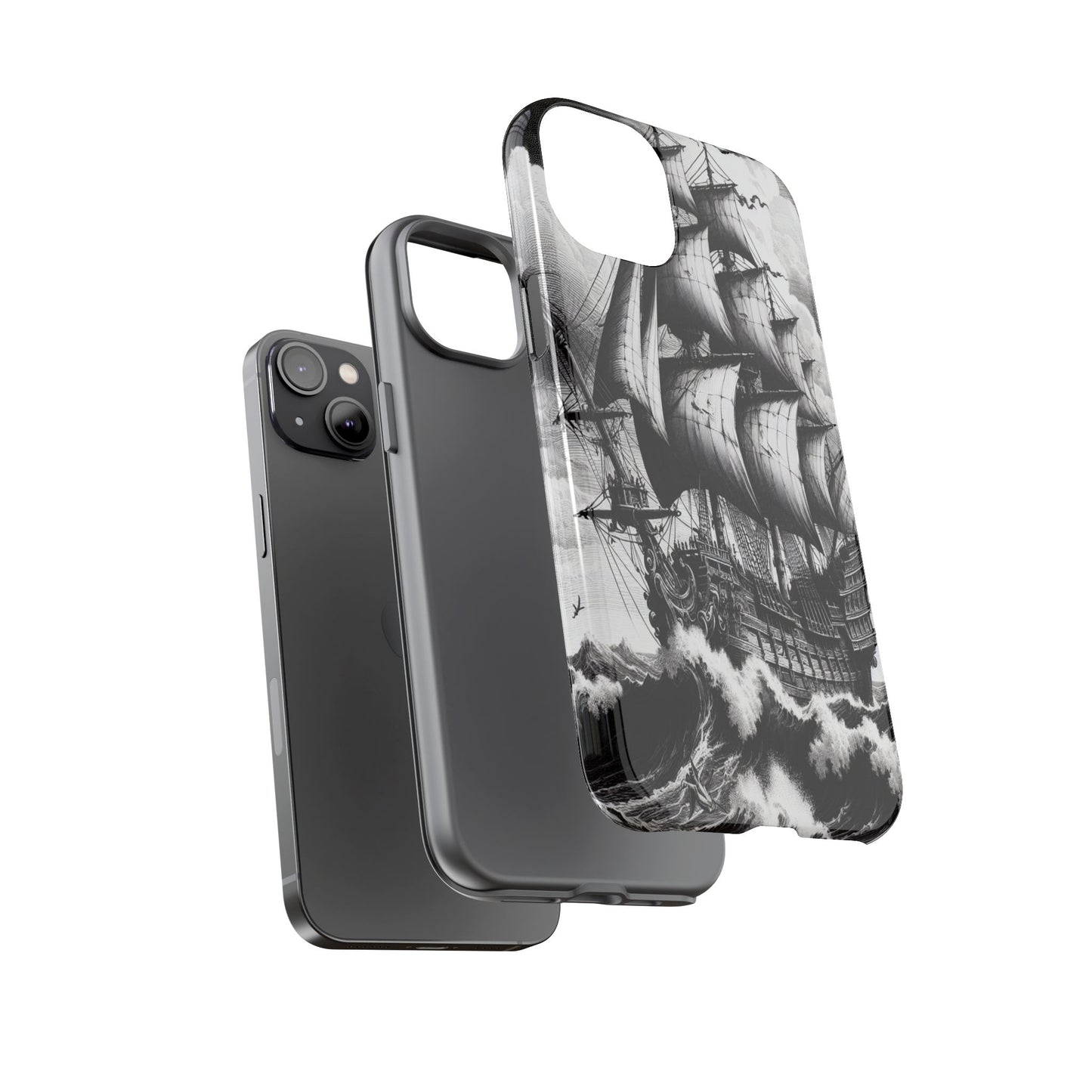 Custom ProtectiveSailing Through the TempestIphone Case Compatible With Iphone 16 15 14 - Phone Cover
