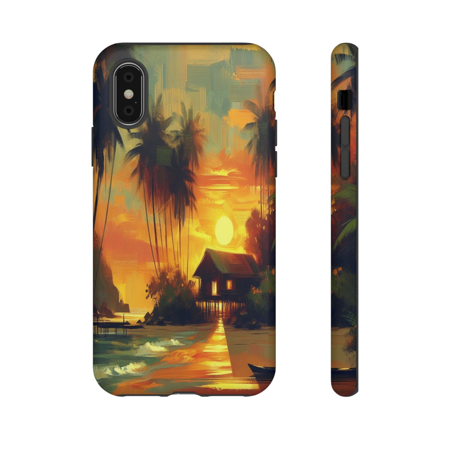 Protective Island Paradise at Dusk Iphone Case Compatible With Iphone 16 15 14 - Phone Cover