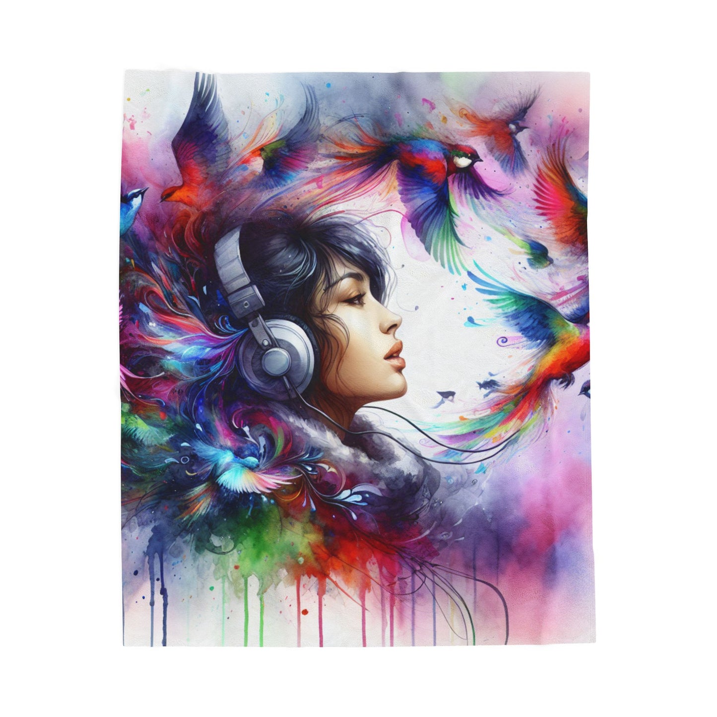 Harmony of Wings and Sound - Plush Blanket