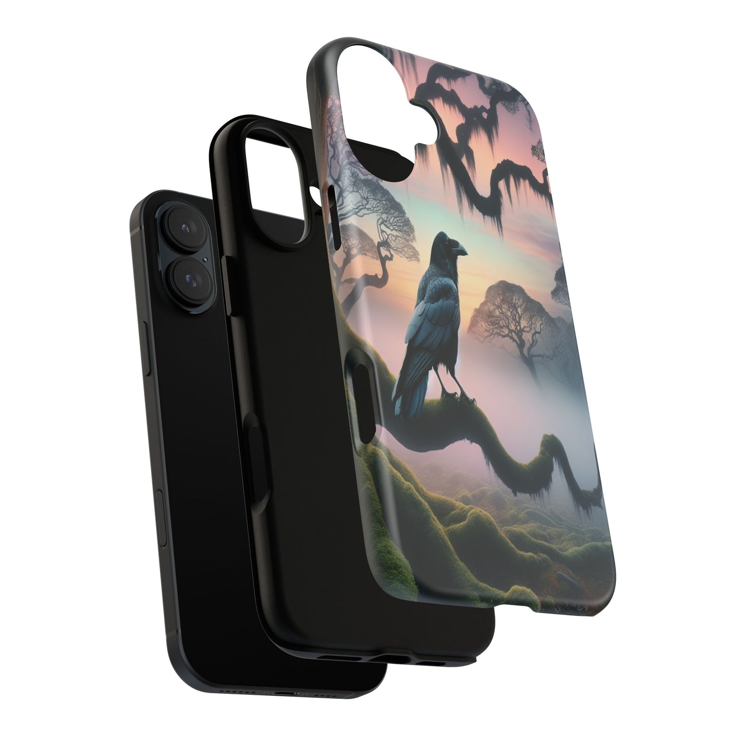 Raven in the Misty Forest - Phone Case