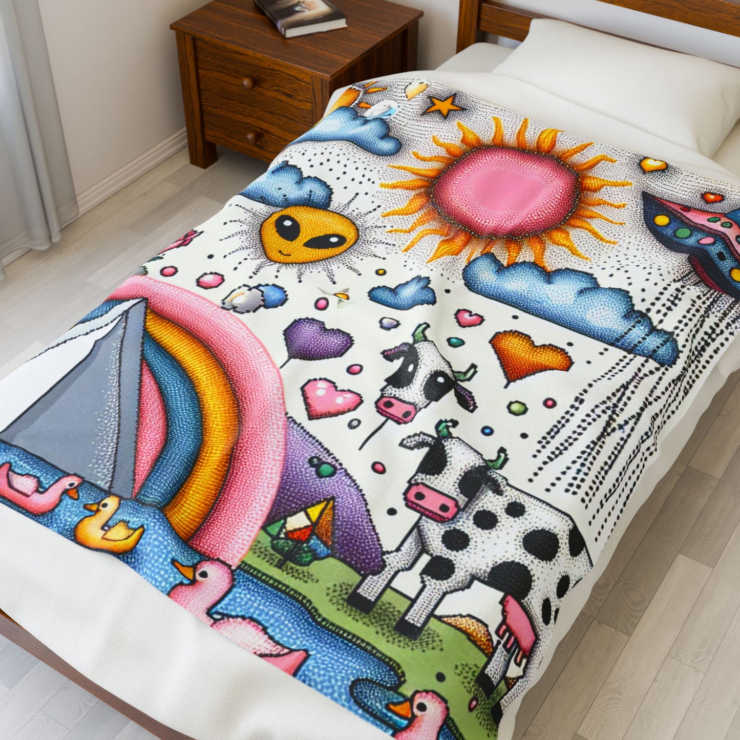 Whimsical Wonderland Scene - Plush Blanket