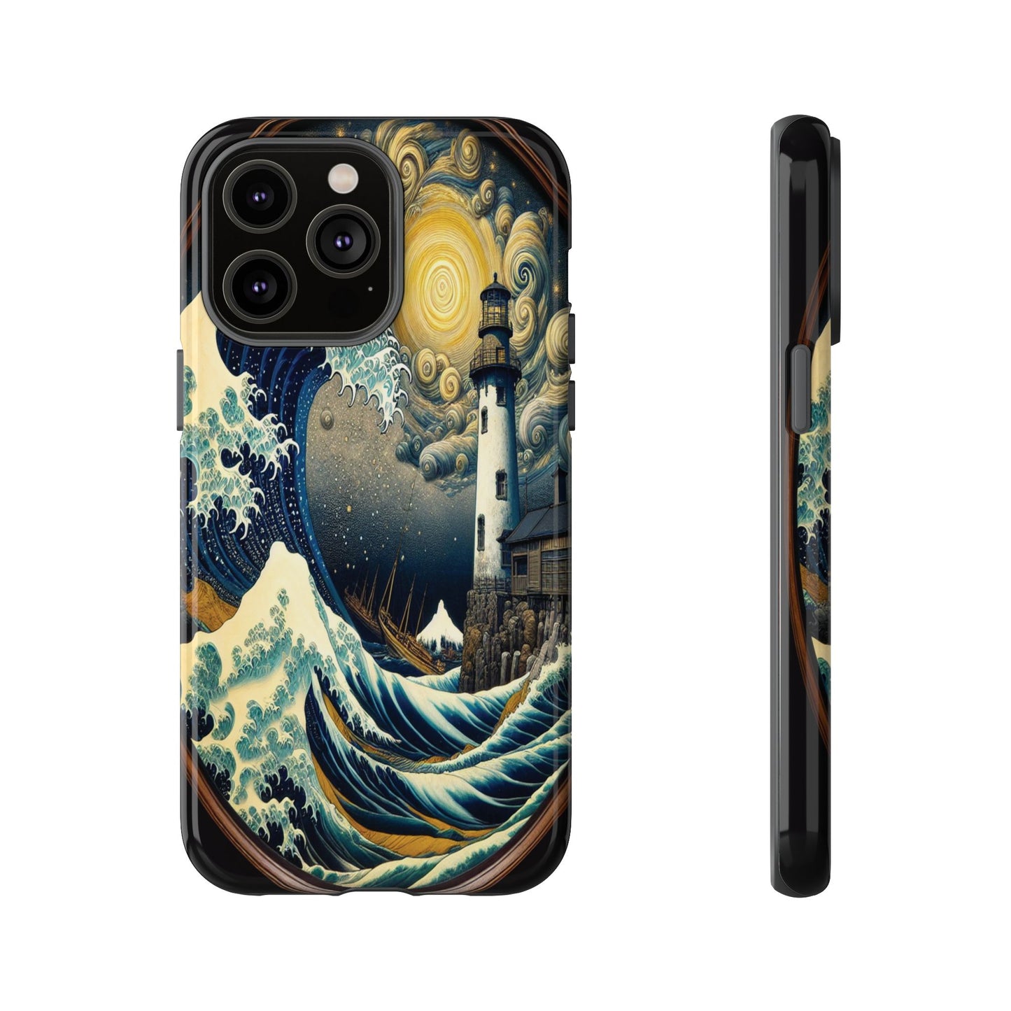 Protective Lighthouse Amidst Celestial Waves Iphone Case Compatible With Iphone 16 15 14 - Phone Cover