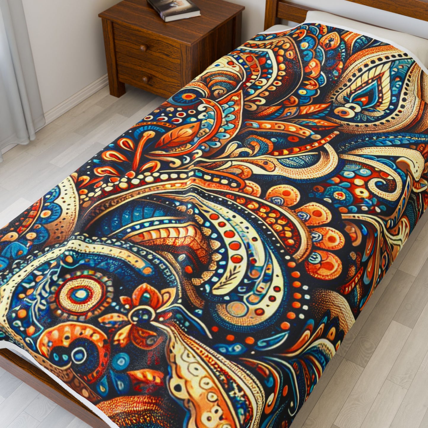Flowing Tapestry of Intricate Patterns - Plush Blanket