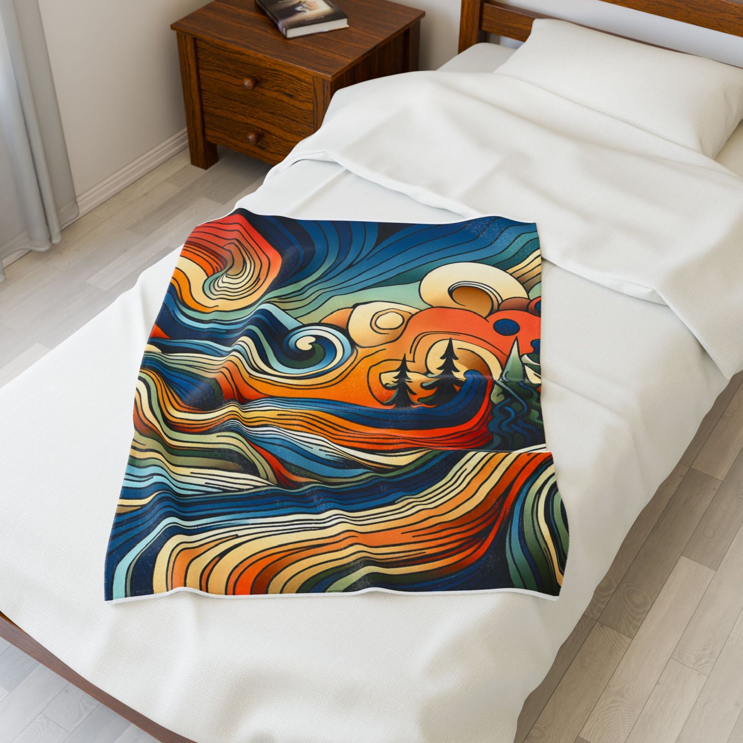 Whirling Colors of Nature - Plush Blanket