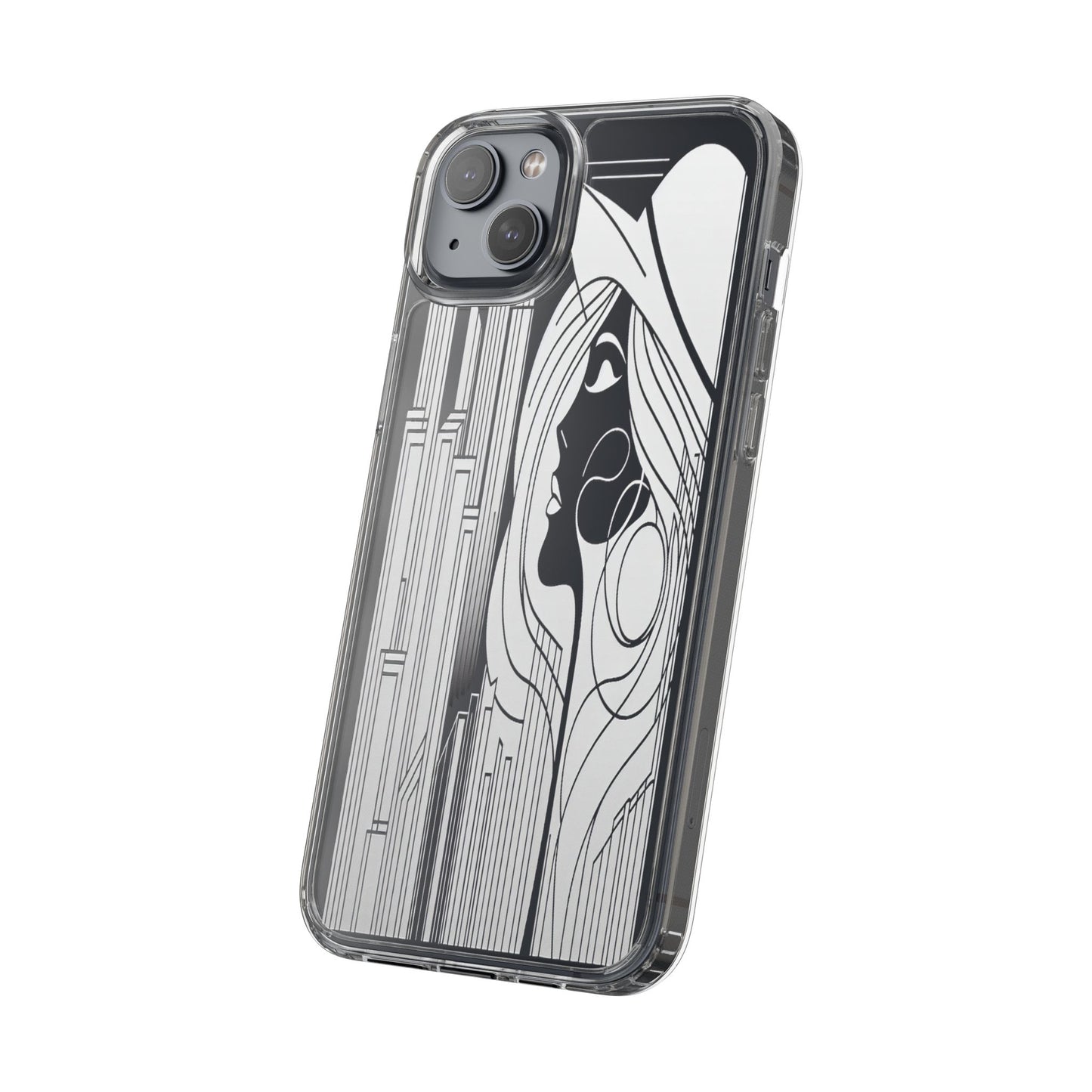 Transparent Silhouette of a Modern Vision Iphone Case Compatible With Iphone 16 15 14 - Clear Phone Cover