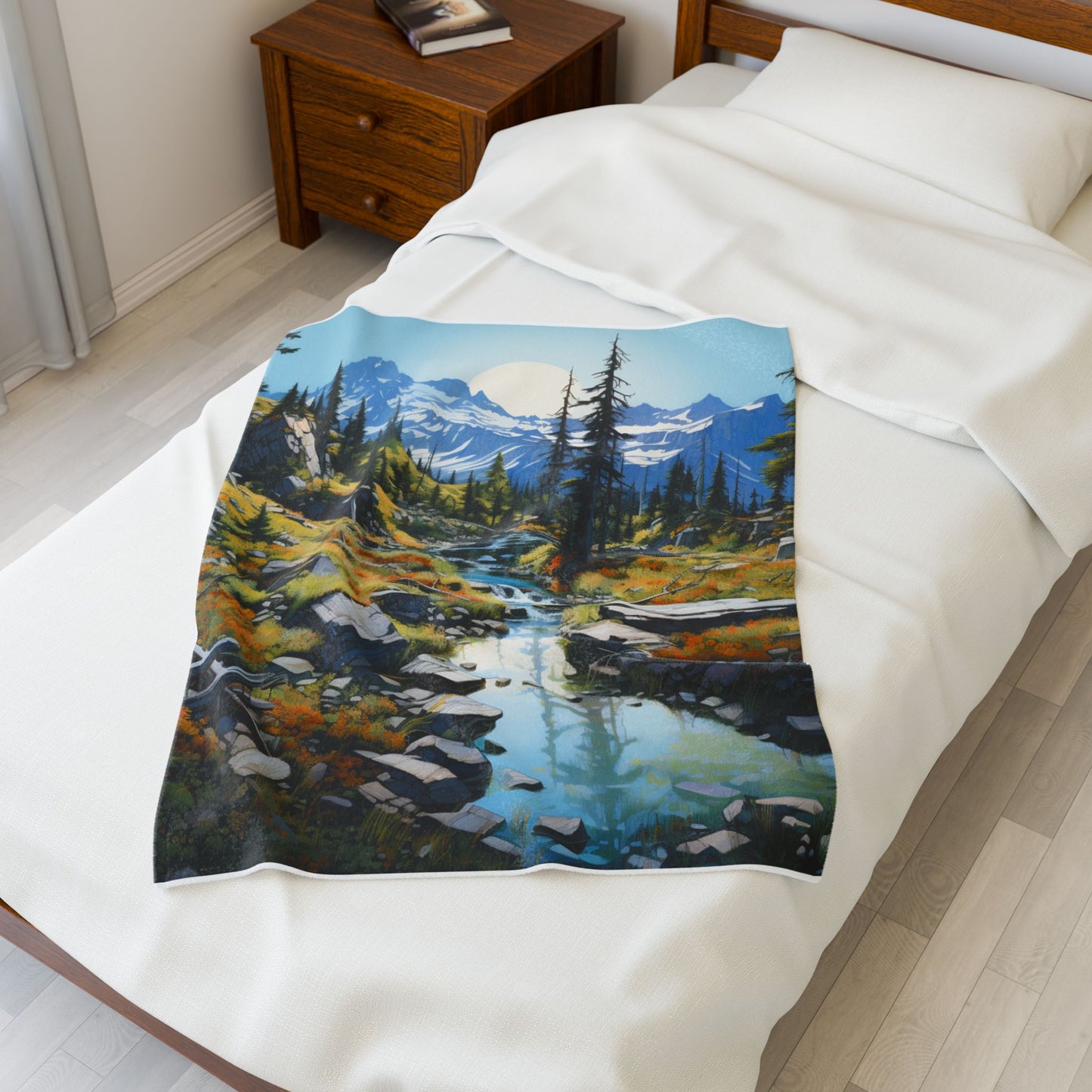 Alpine Solitude at Dawn- Plush Blanket