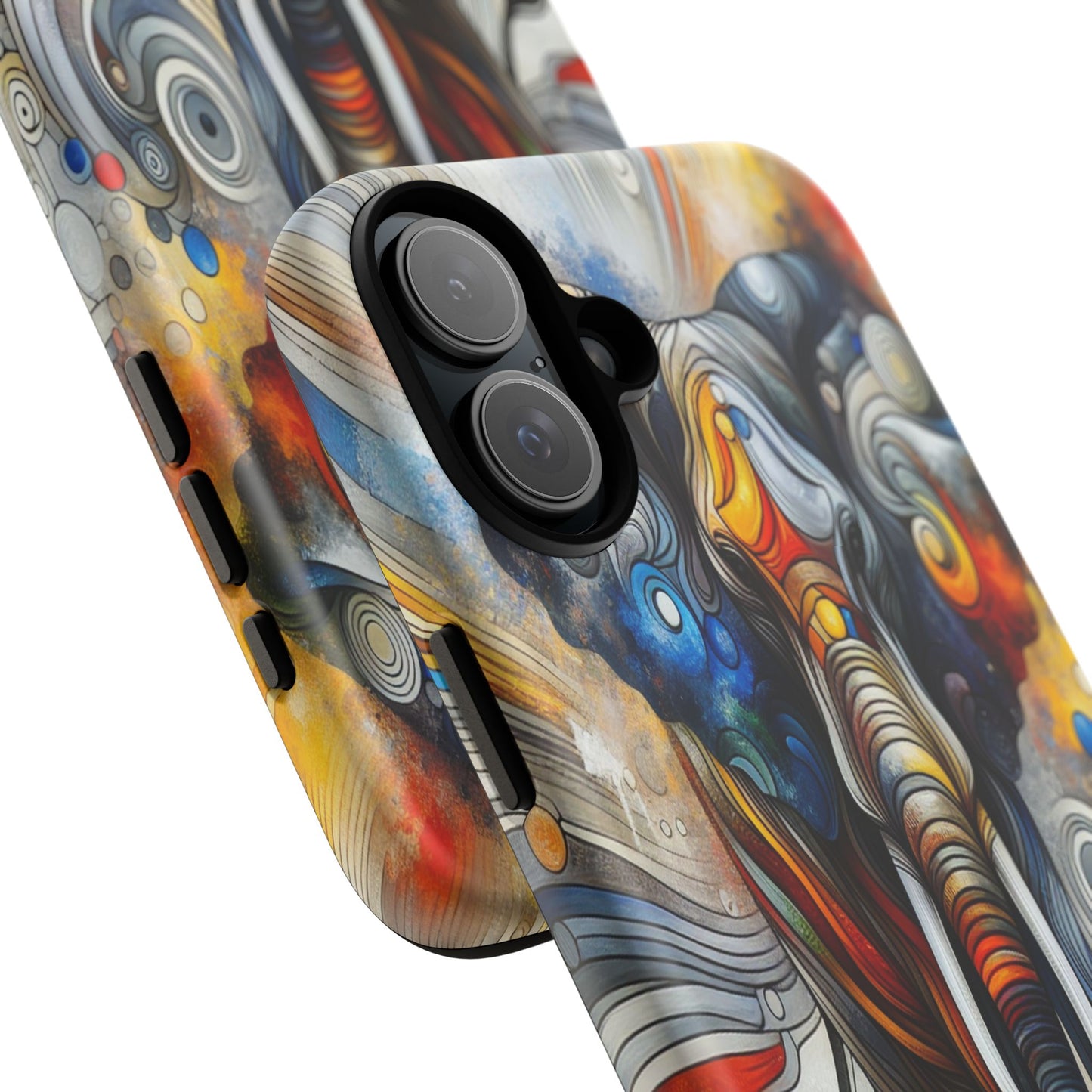 Protective Elephant in Swirling Colors Iphone Case Compatible With Iphone 16 15 14 - Phone Cover