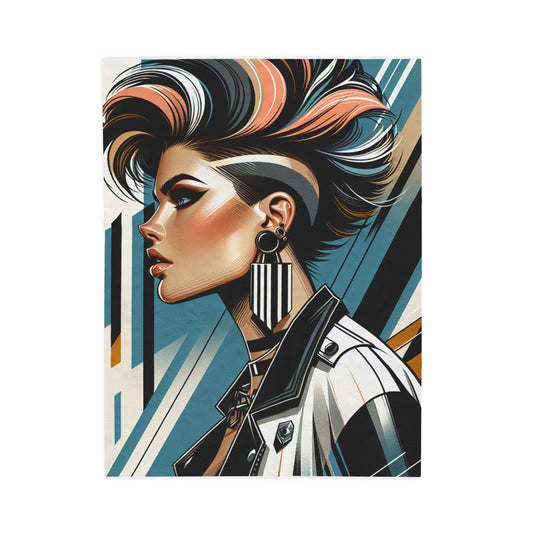 Modern Edge Portrait- Plush Blanket