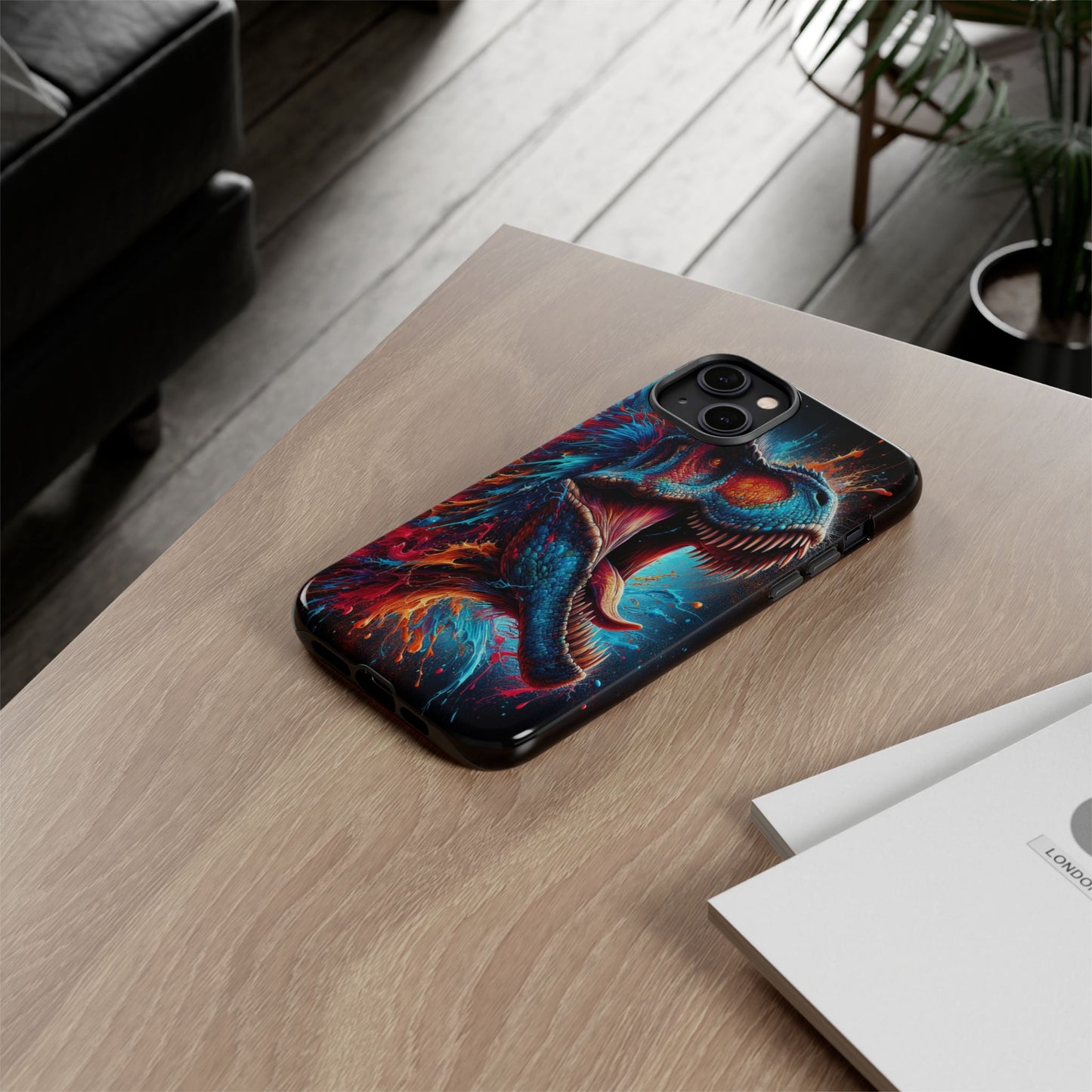 Colorburst Dinosaur Roar - Phone Case