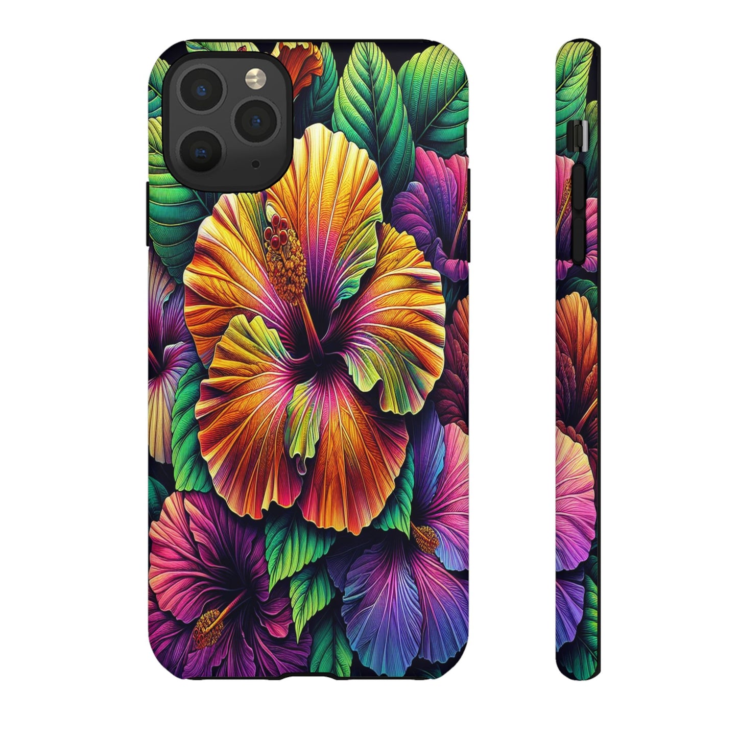 Custom ProtectiveColorful Hibiscus RadianceIphone Case Compatible With Iphone 16 15 14 - Phone Cover