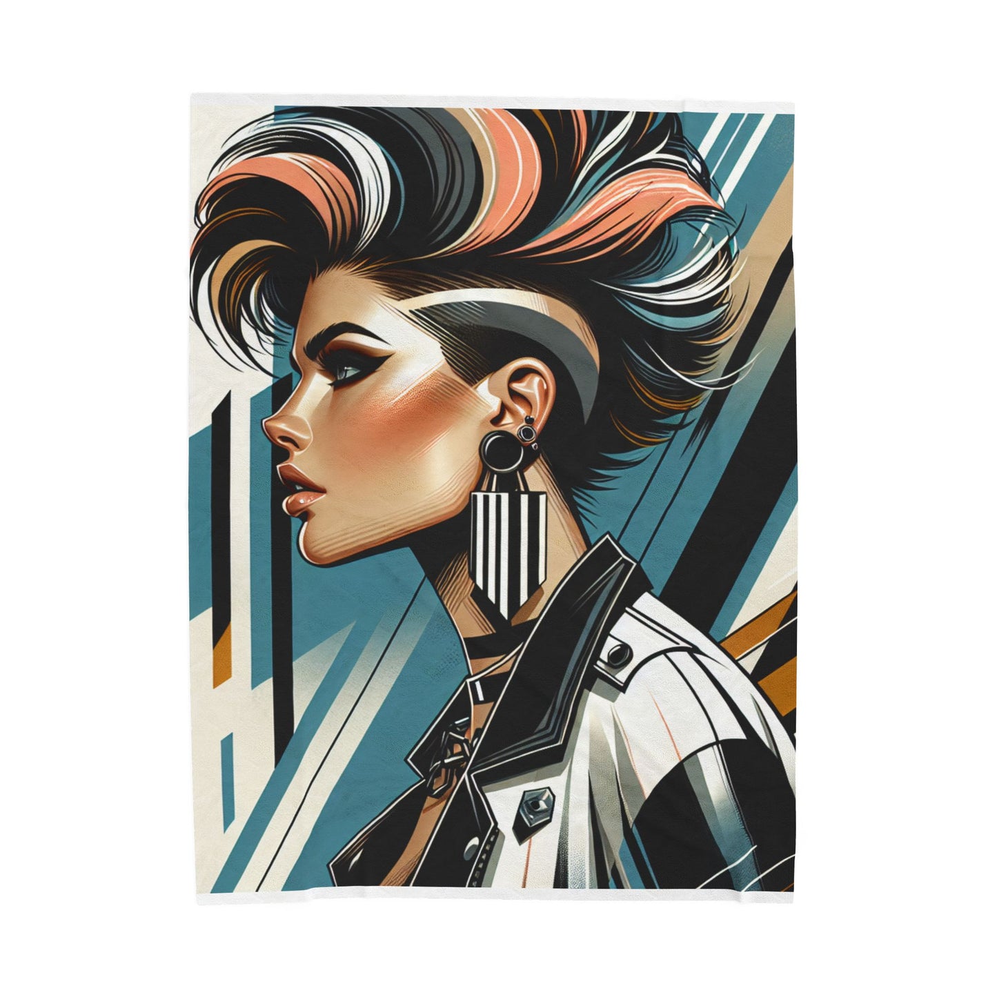 Modern Edge Portrait- Plush Blanket