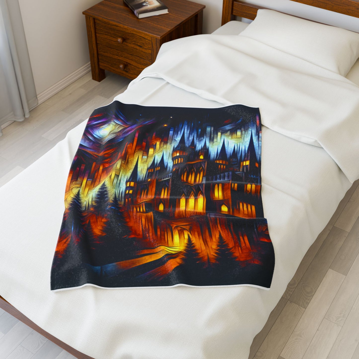 Luminescent Citadel in the Woods - Plush Blanket
