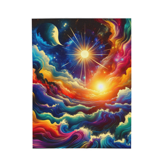 Cosmic Waves Odyssey - Plush Blanket