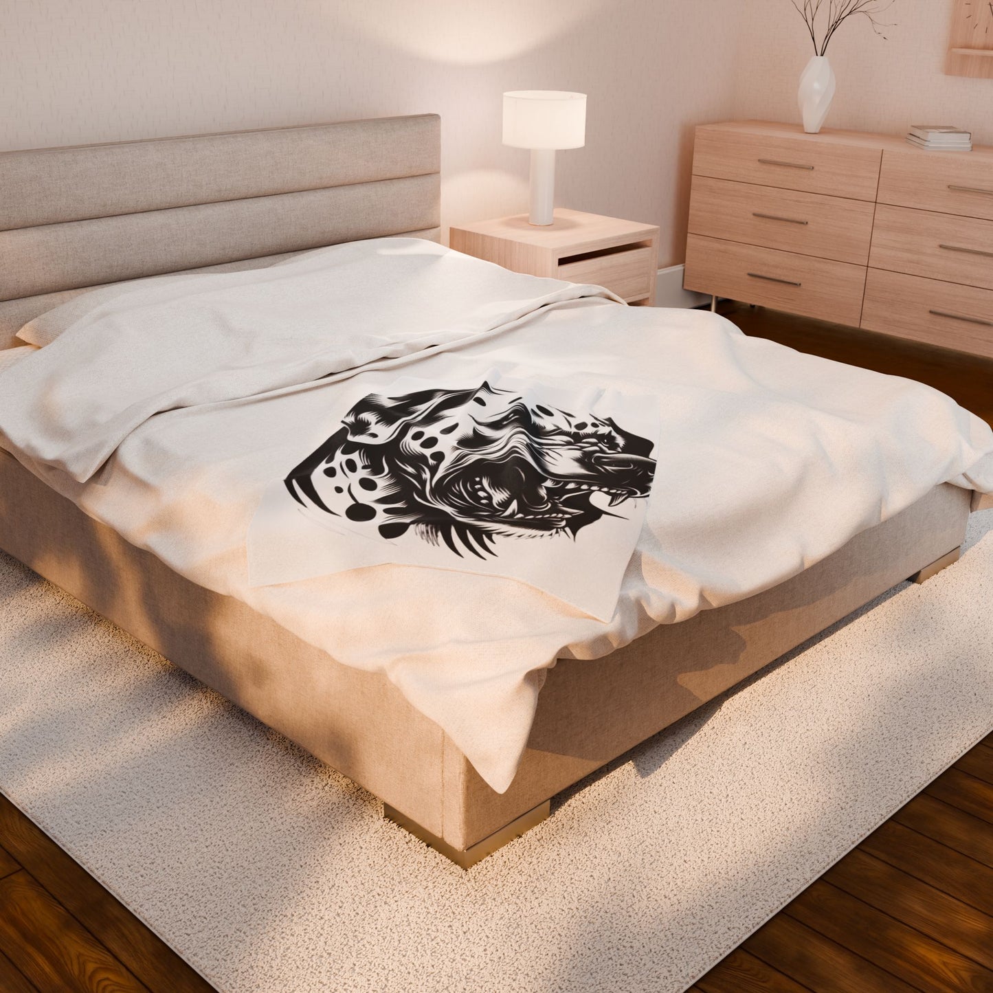 Fierce Monochrome Canine- Plush Blanket