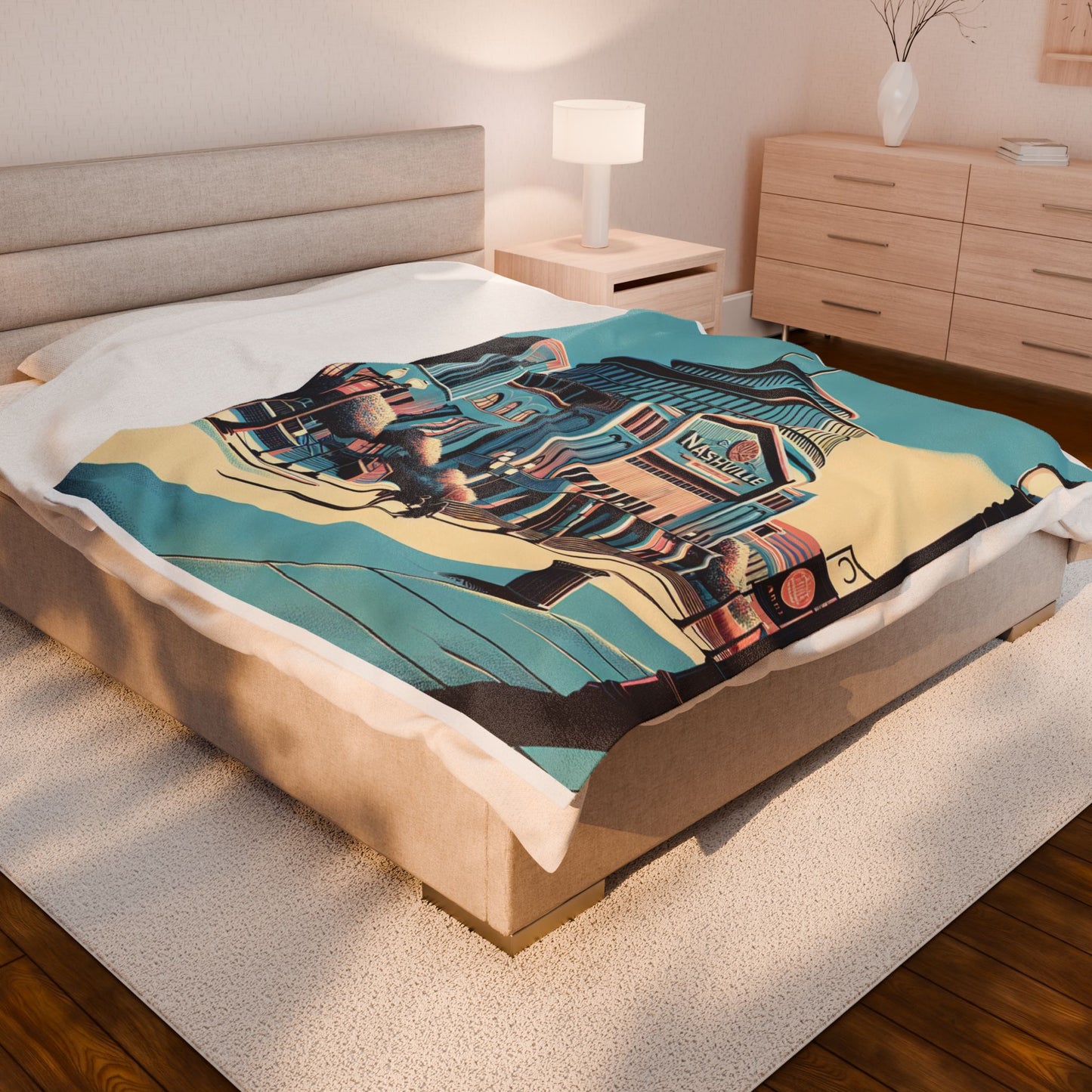 Nashville Streetscape at Daybreak- Plush Blanket