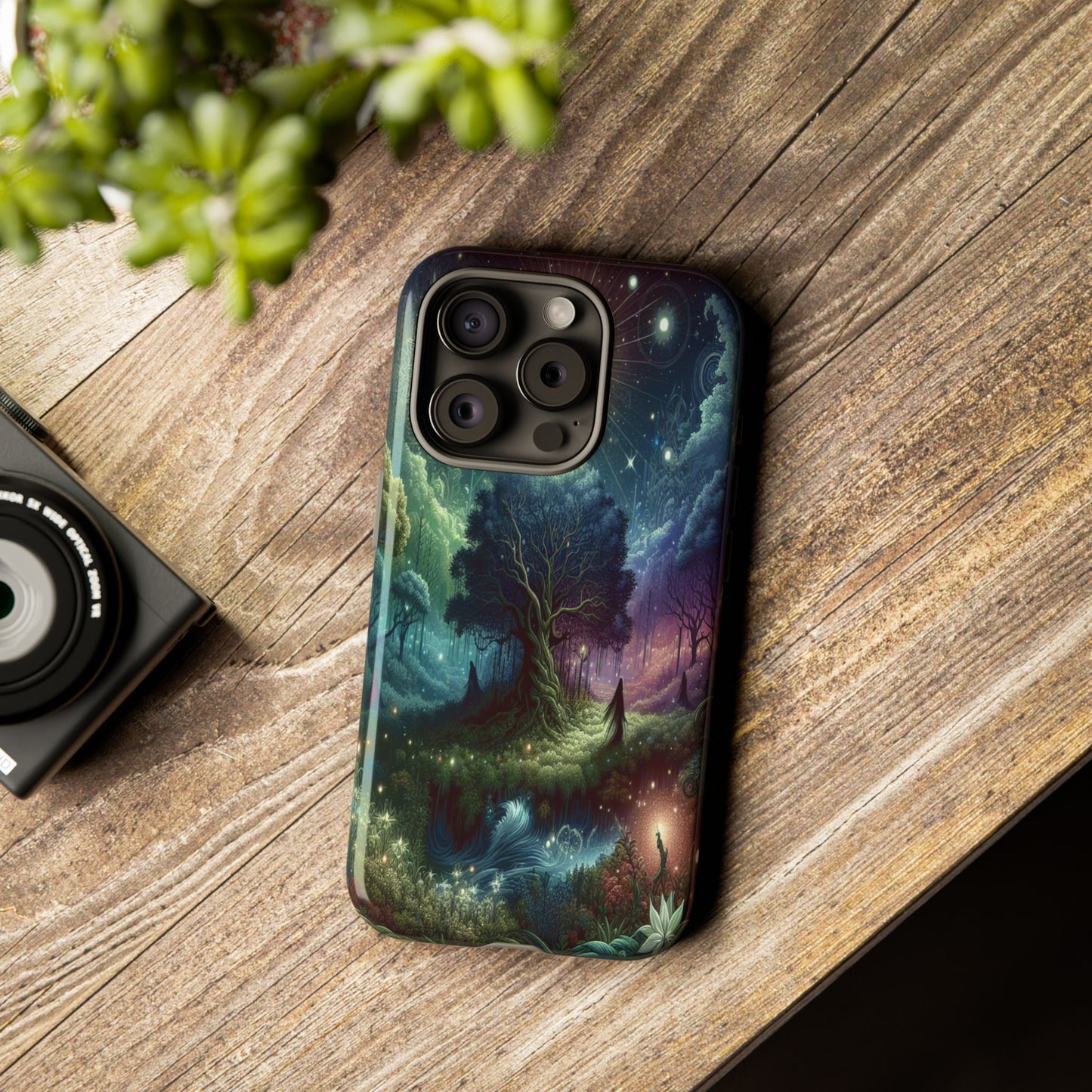 Luminous Forest Nightscape - Phone Case