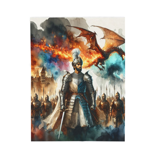 Heroic Tribute in the Kingdom of Flame and Steel - Plush Blanket