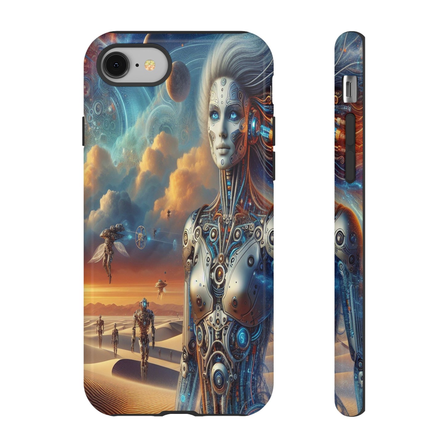 Protective Futuristic Wanderers in the Dunes Iphone Case Compatible With Iphone 16 15 14 - Phone Cover